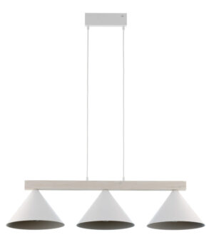 Lampa wisząca DECO 3 biały/drewno bielone 41818
