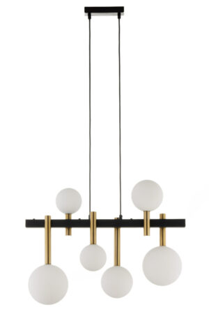 Lampa wisząca AKORD 6 czarny/złoty szczotkowany 41933