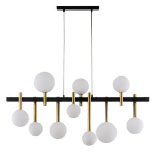 Lampa wisząca AKORD 10 czarny/złoty szczotkowany 41934